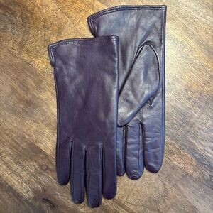 Leather Gloves | Plum | Size 8